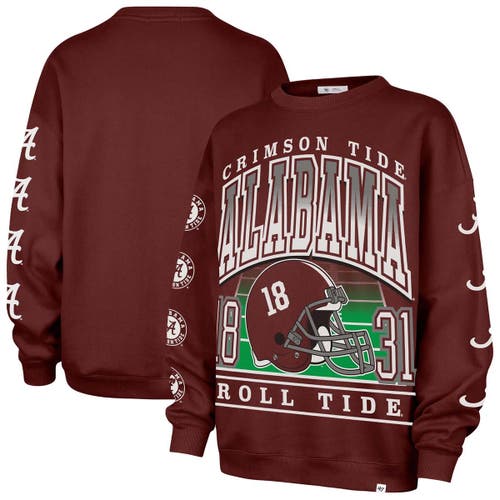 47 Brand '47 Crimson Alabama Crimson Tide Go Big Oversized Pullover Sweatshirt In Brown