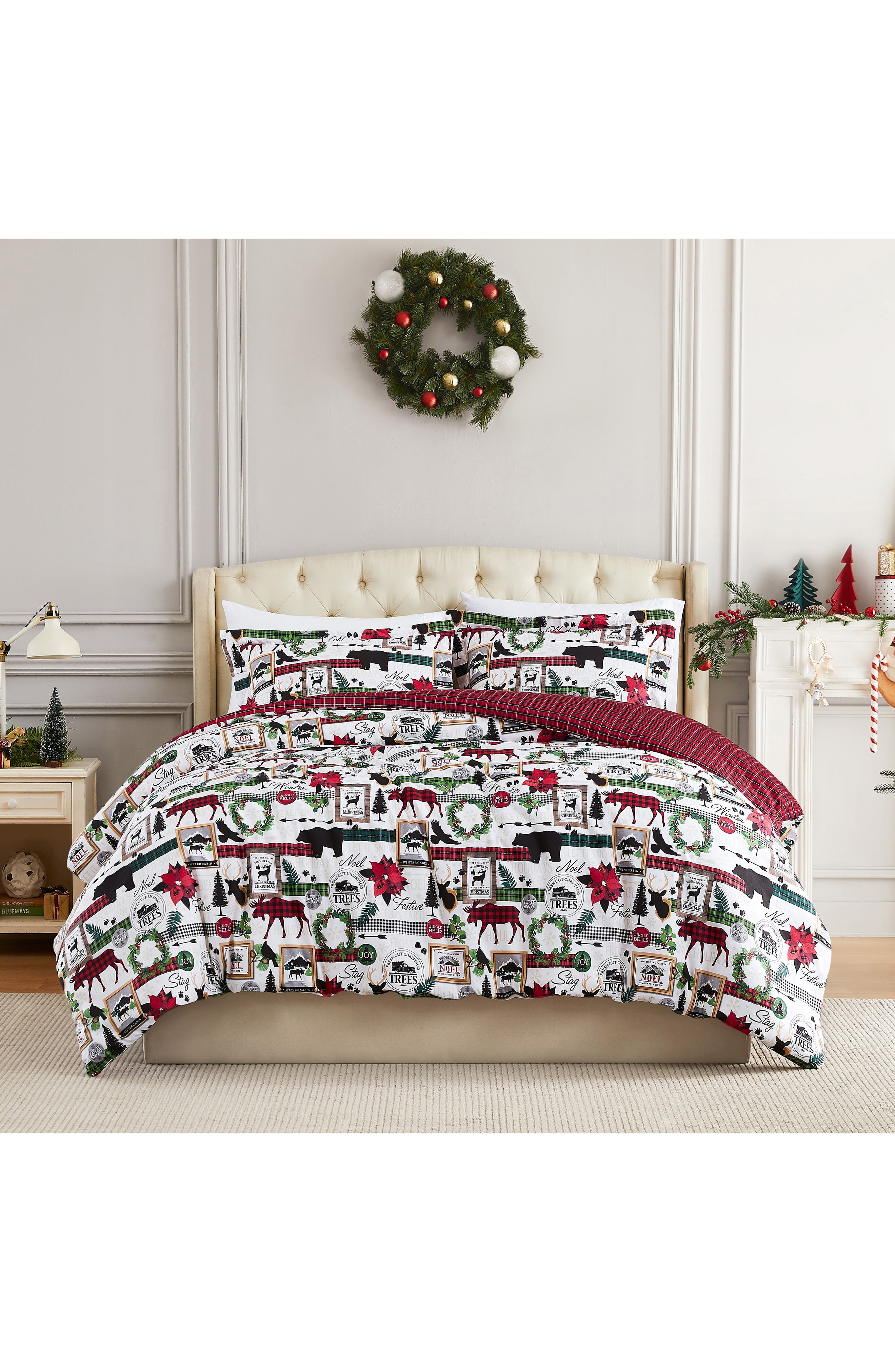 SOUTHSHORE FINE LINENS Merrytown Christmas Oversize Holiday Duvet Set
