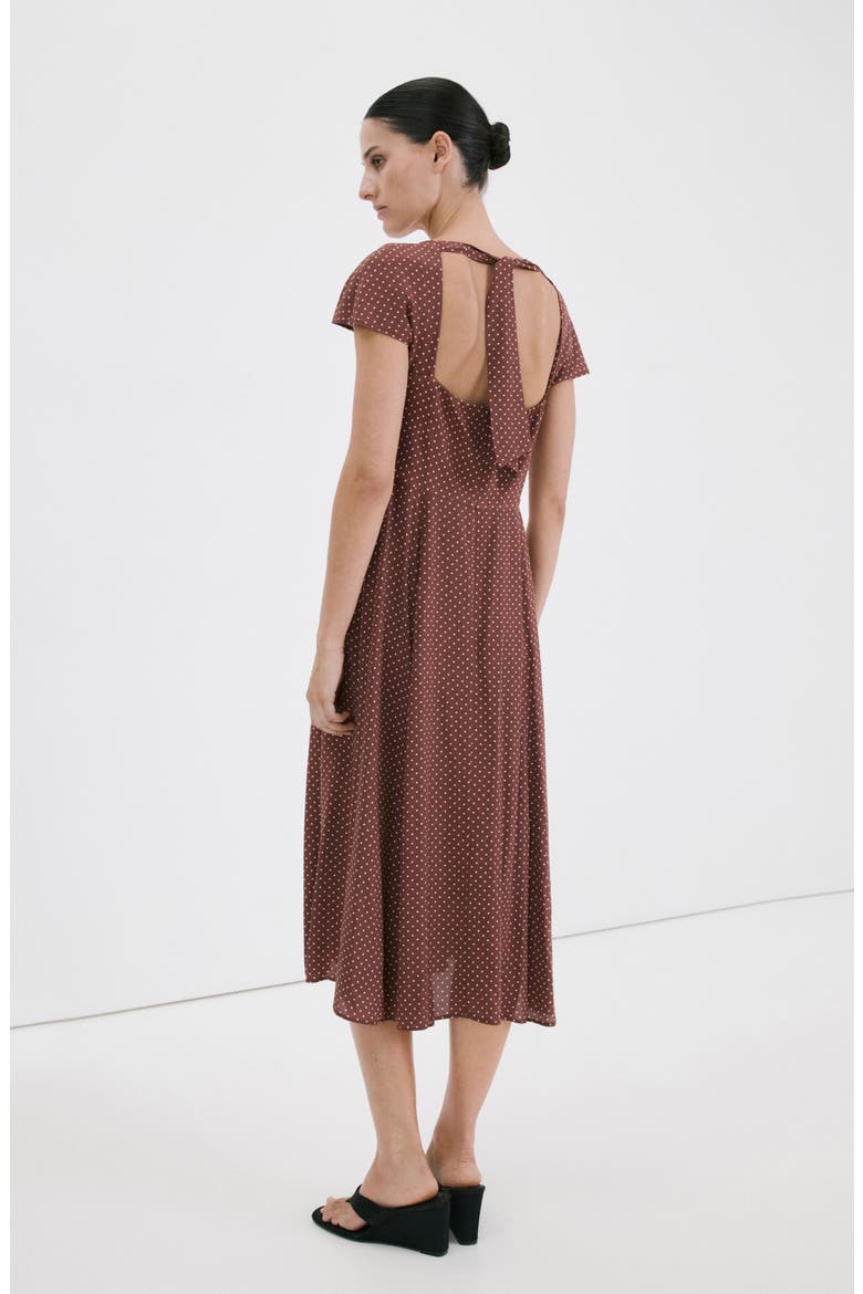 Polka Dot A-Line Dress, Alternate, color, CHOCOLATE