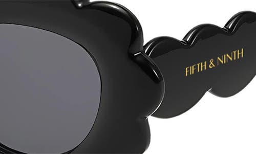 Fifth & Ninth Lilah 74mm Polarized Oversize Oval Sunglasses In Black