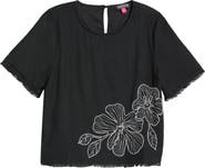 Vince Camuto Floral Embroidered Short Sleeve Top