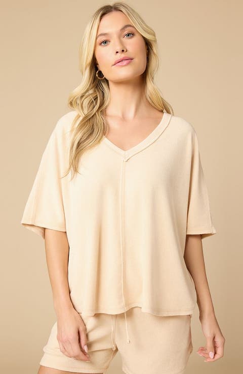 Terry Relaxed V-neck with Short Set