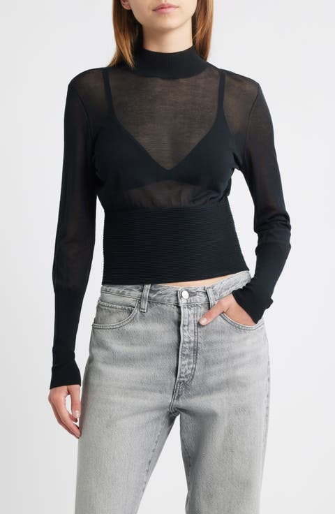 The Sleek Mock Neck Crop Sweater