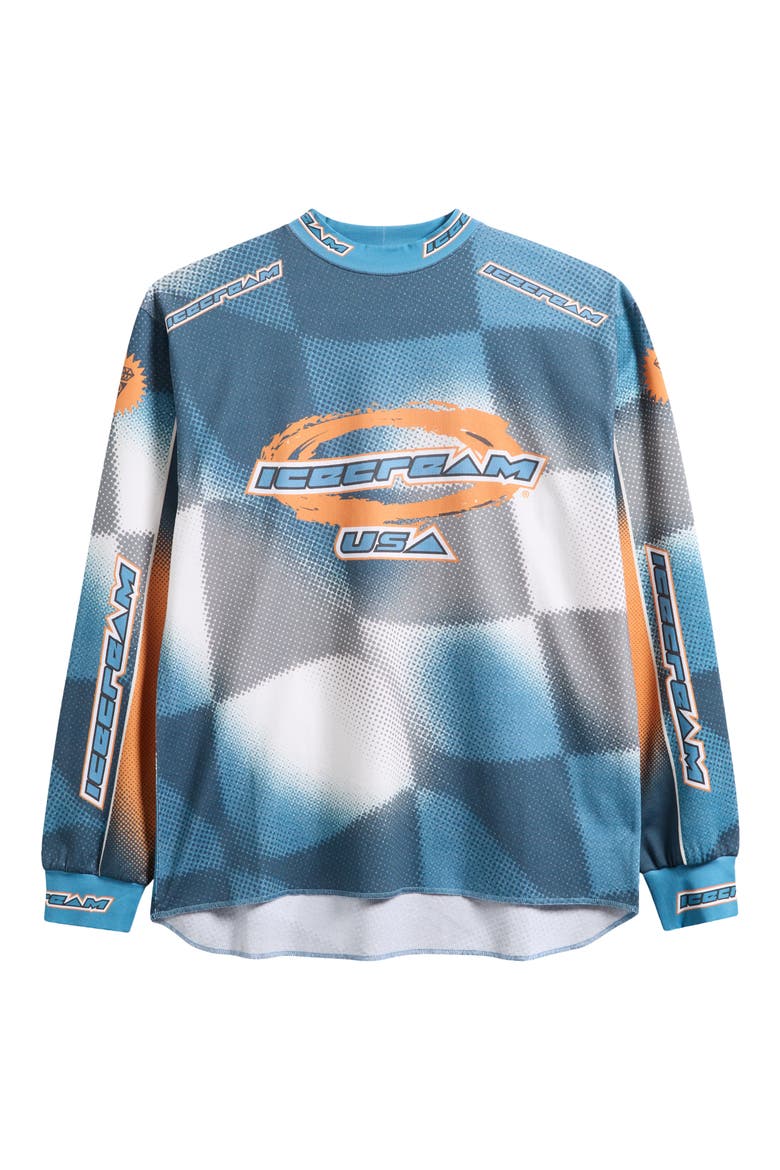 USA Graphic Long Sleeve Soccer Jersey, Alternate, color, CANEEL BAY