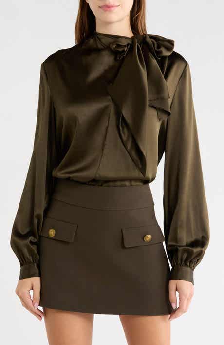 Harry Silk Blend Tie Detail Top