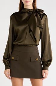 Ramy Brook Harry Silk Blend Tie Detail Top