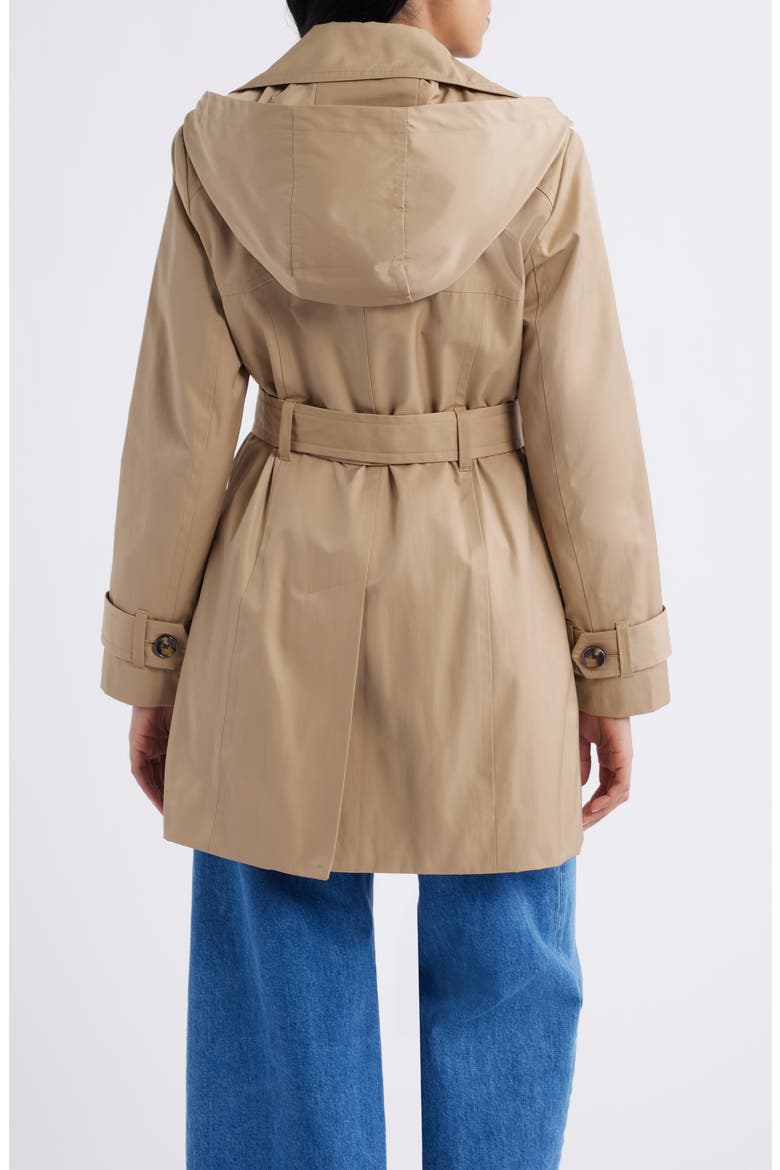 Double Breasted Hooded Trench Coat, Alternate, color, BRITISH KHAKI