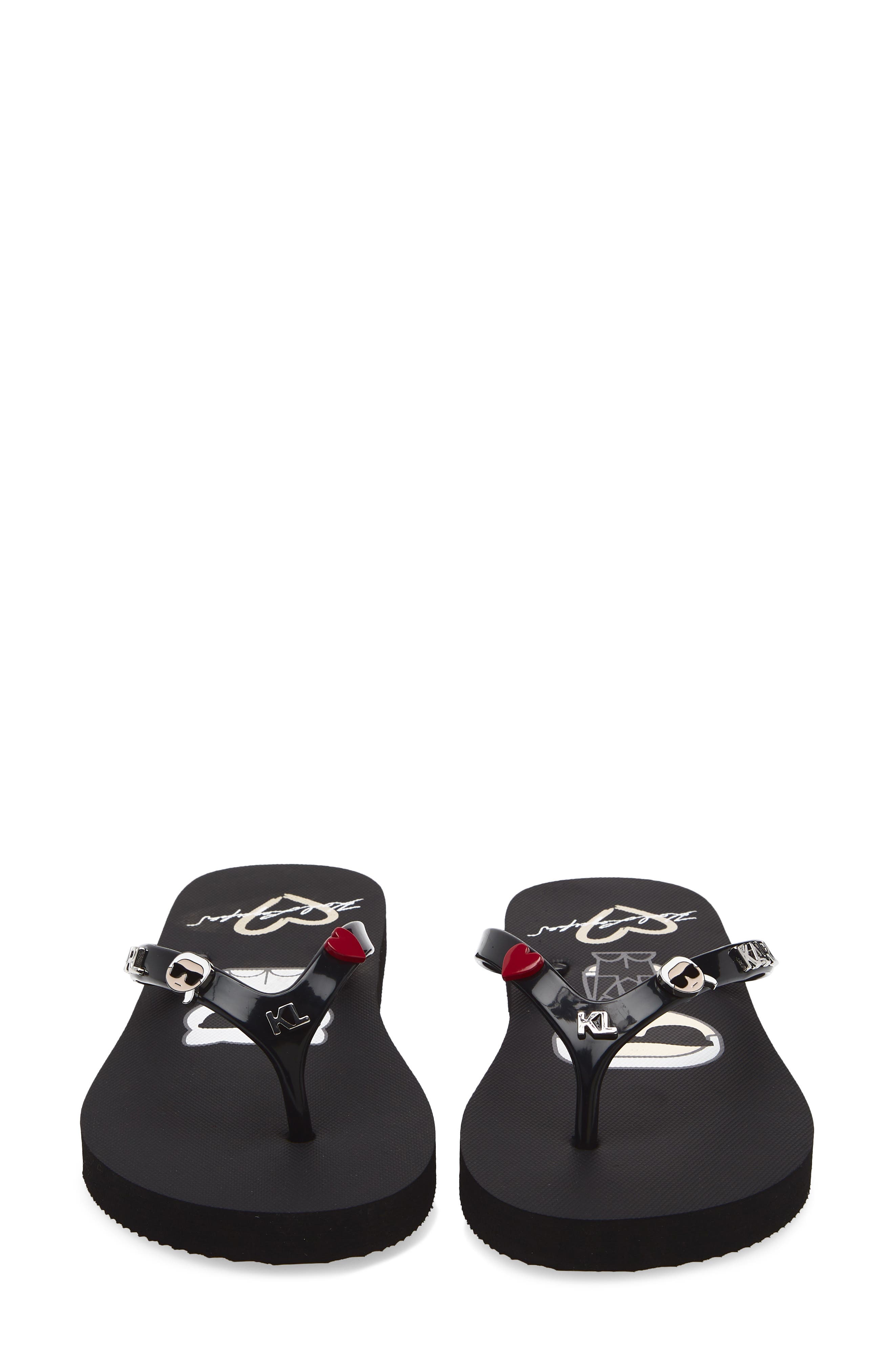 KARL LAGERFELD PARIS Zemi Flip Flop Sandal, Alternate, color, Black