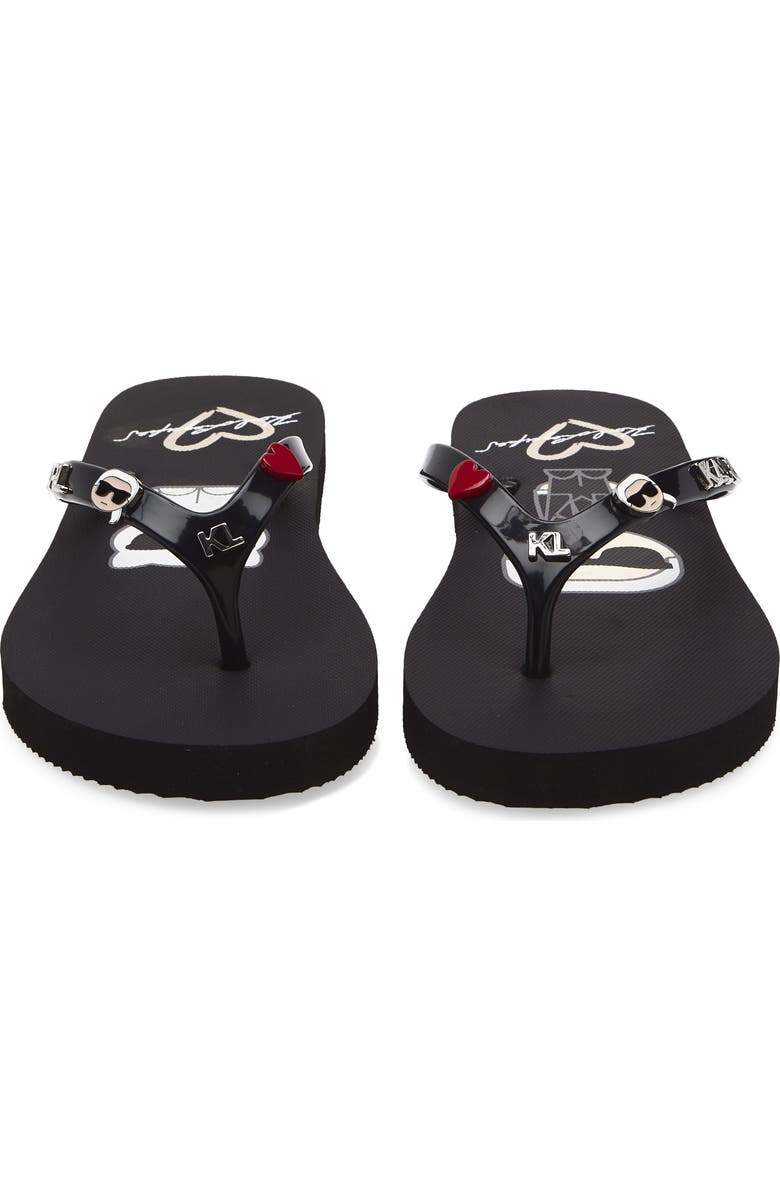 KARL LAGERFELD PARIS Zemi Flip Flop Sandal, Alternate, color, Black
