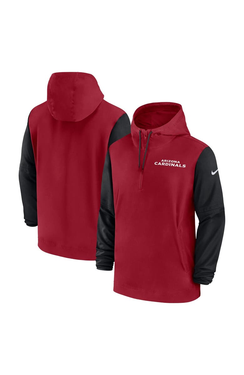 Nike Men's Nike Cardinal/Black Arizona Cardinals 2024/25 Sideline Pre-Game Player 1/2-Zip Hoodie Jacket, Main, color, Cardinal