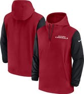 Nike Men's Nike Cardinal/Black Arizona Cardinals 2024/25 Sideline Pre-Game Player 1/2-Zip Hoodie Jacket