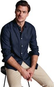 Charles Tyrwhitt Plain Pure Linen Shirt