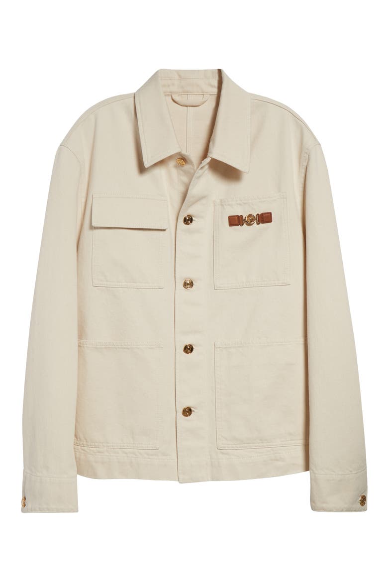 Medusa Biggie Carpenter Denim Jacket, Alternate, color, ECRU