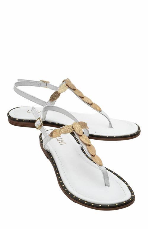 Forever & Always Shoes Marea Leather Flat Sandal in White Leather at Nordstrom, Size 5.5