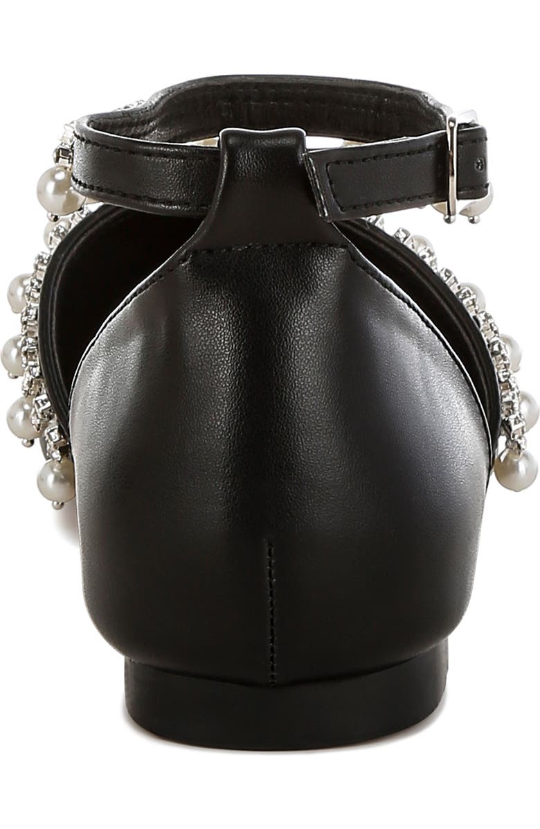 Rag & Co Aouva Rhinestone & Faux Pearl Almond Toe Flat, Alternate, color,