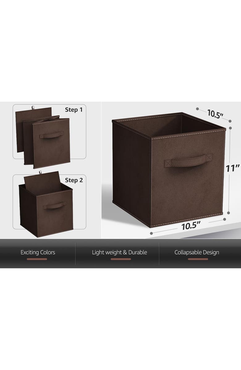 SORBUS Collapsible Storage Cube, Alternate, color, Chocolate