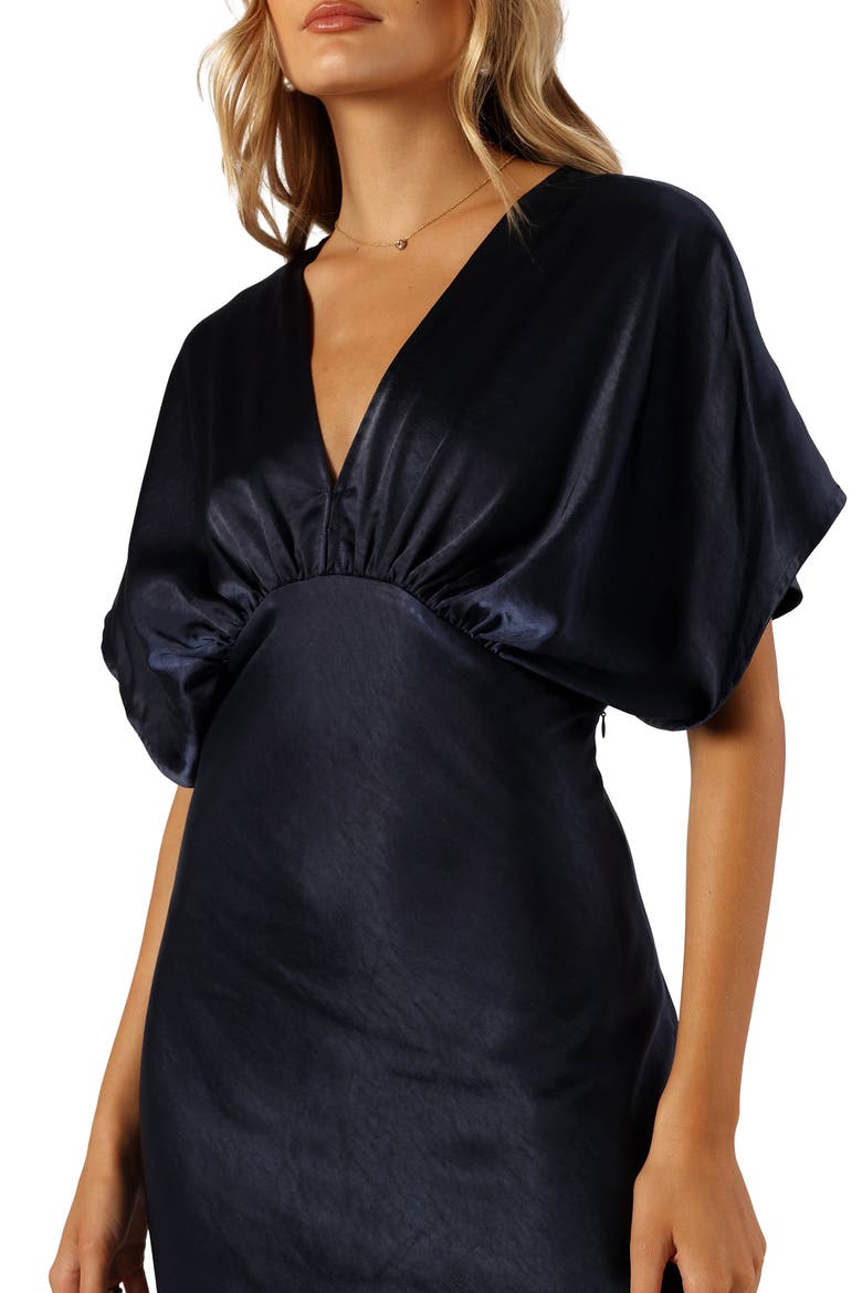 Ricki Dolman Sleeve Satin Dress, Alternate, color, MIDNIGHT INDIGO