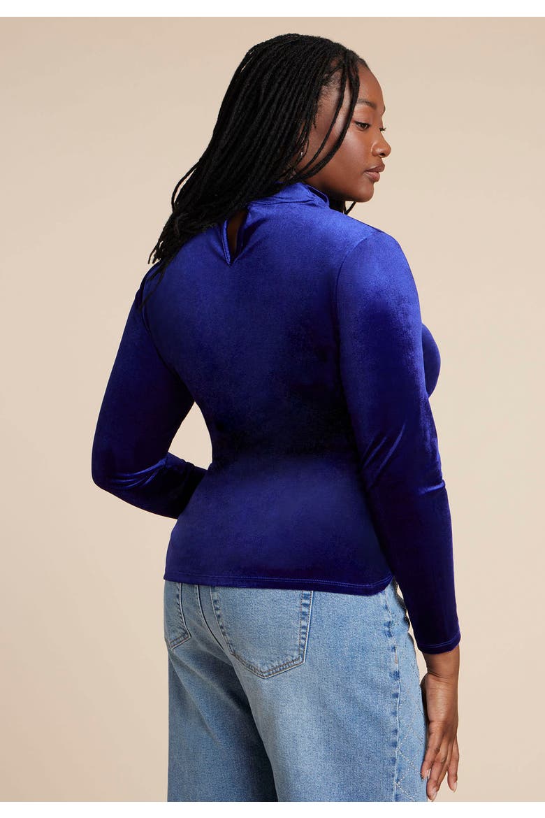 Velvet Mockneck Top, Alternate, color, MYSTIC PURPLE