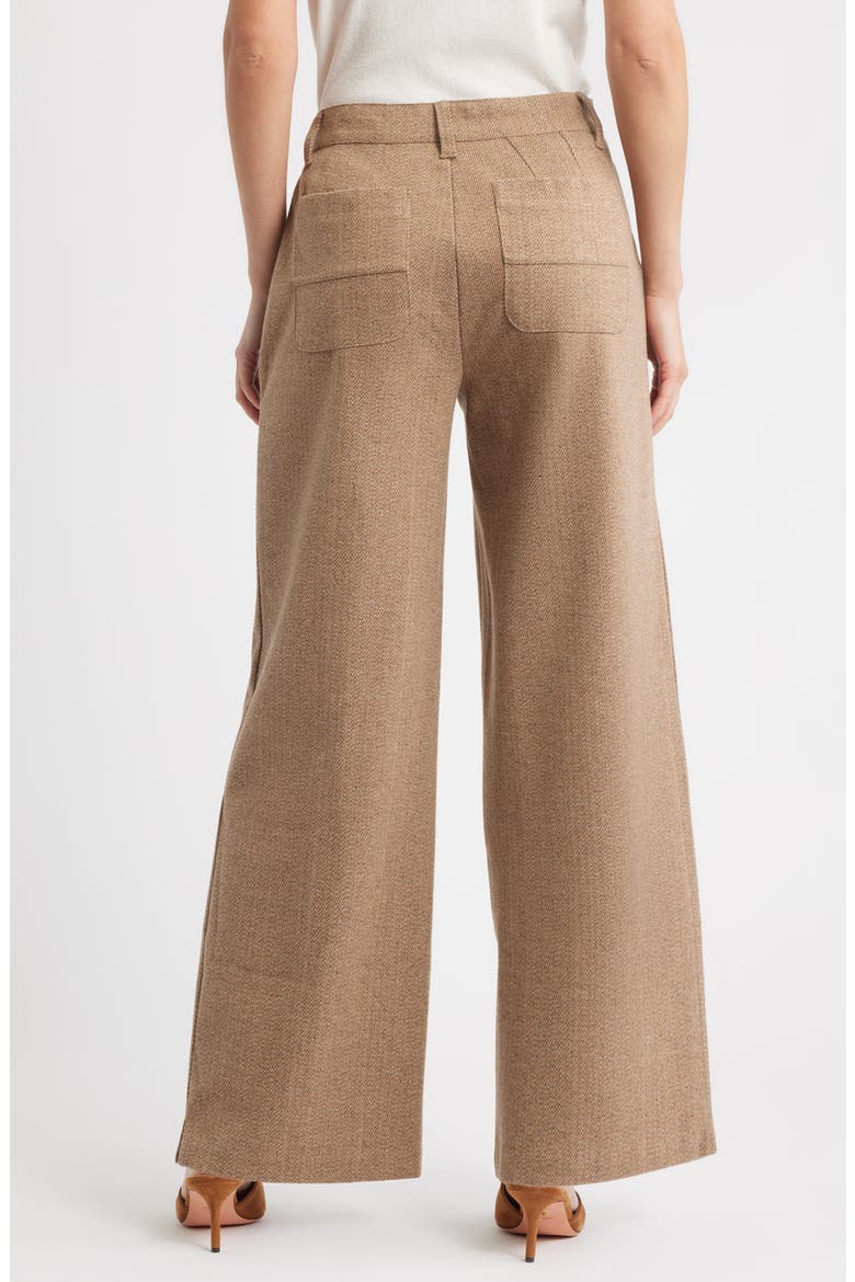 Whitney Skyrise Flat Front Wide Leg Pants, Alternate, color, PEANUT BUTTER MULTI