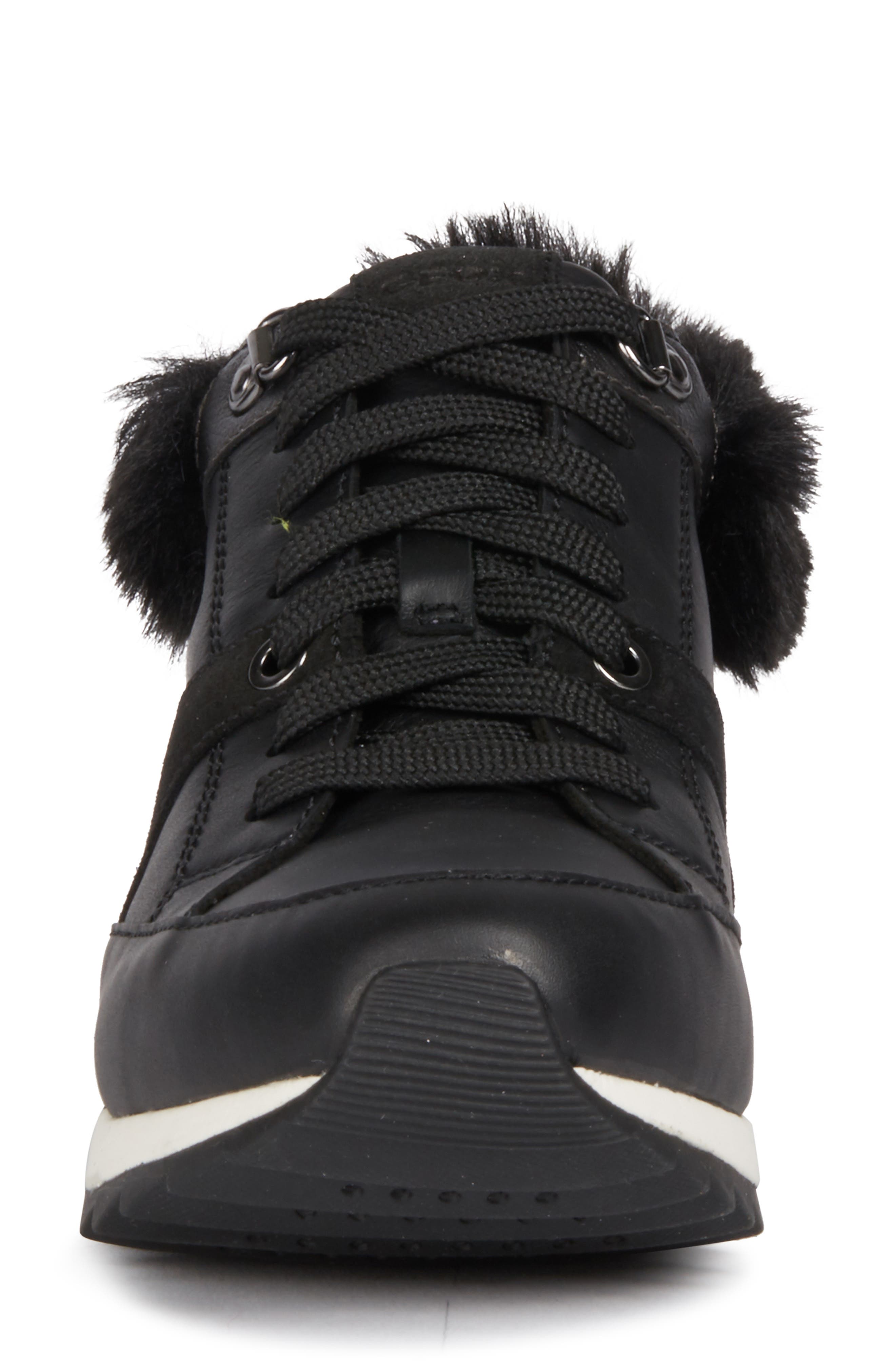 Geox Aneko Amphibiox Waterproof Faux Fur Trim Sneaker, Alternate, color, 