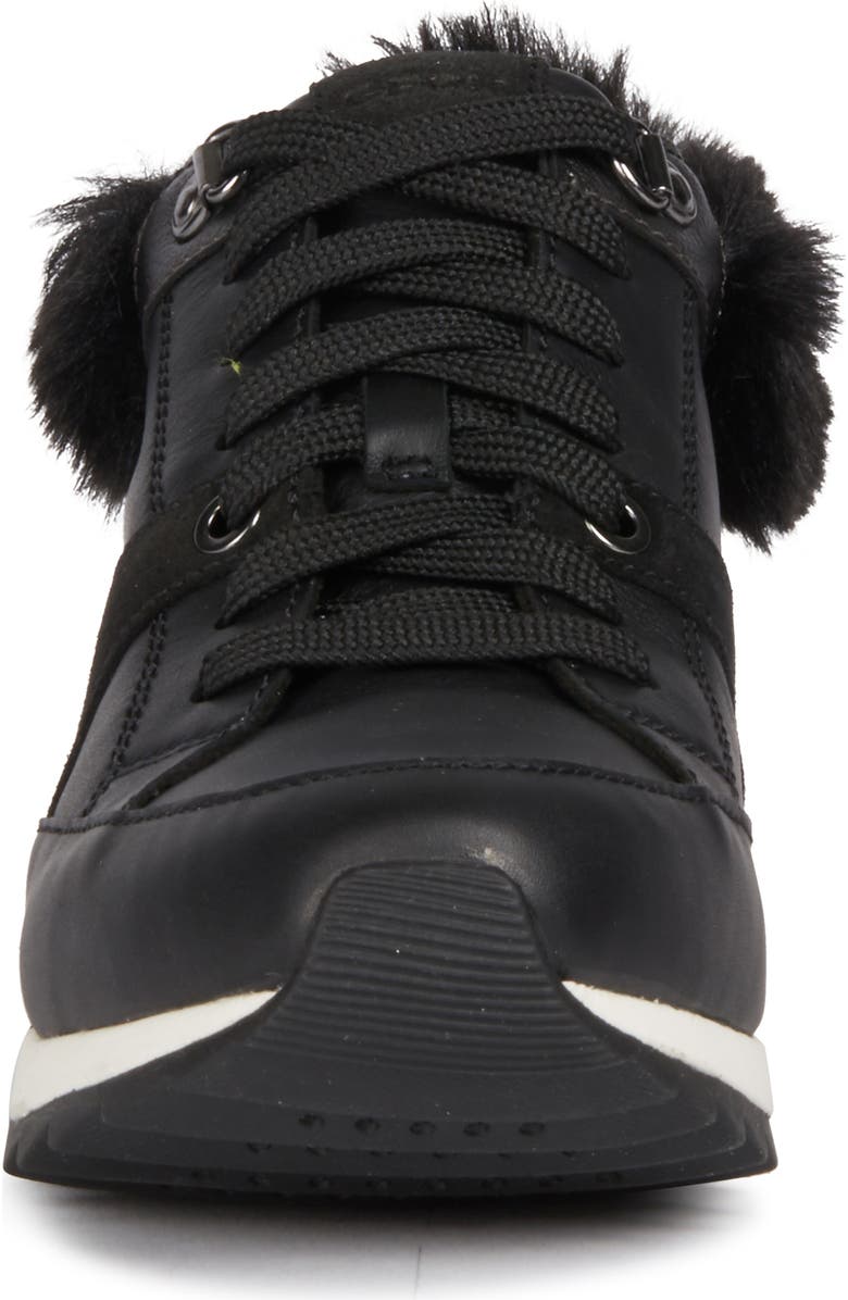 Geox Aneko Amphibiox Waterproof Faux Fur Trim Sneaker, Alternate, color,