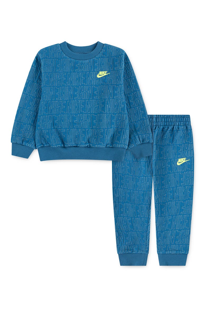 Kids' Logo Sweatshirt and Joggers Set, Main, color, GREEN/ ABYSS