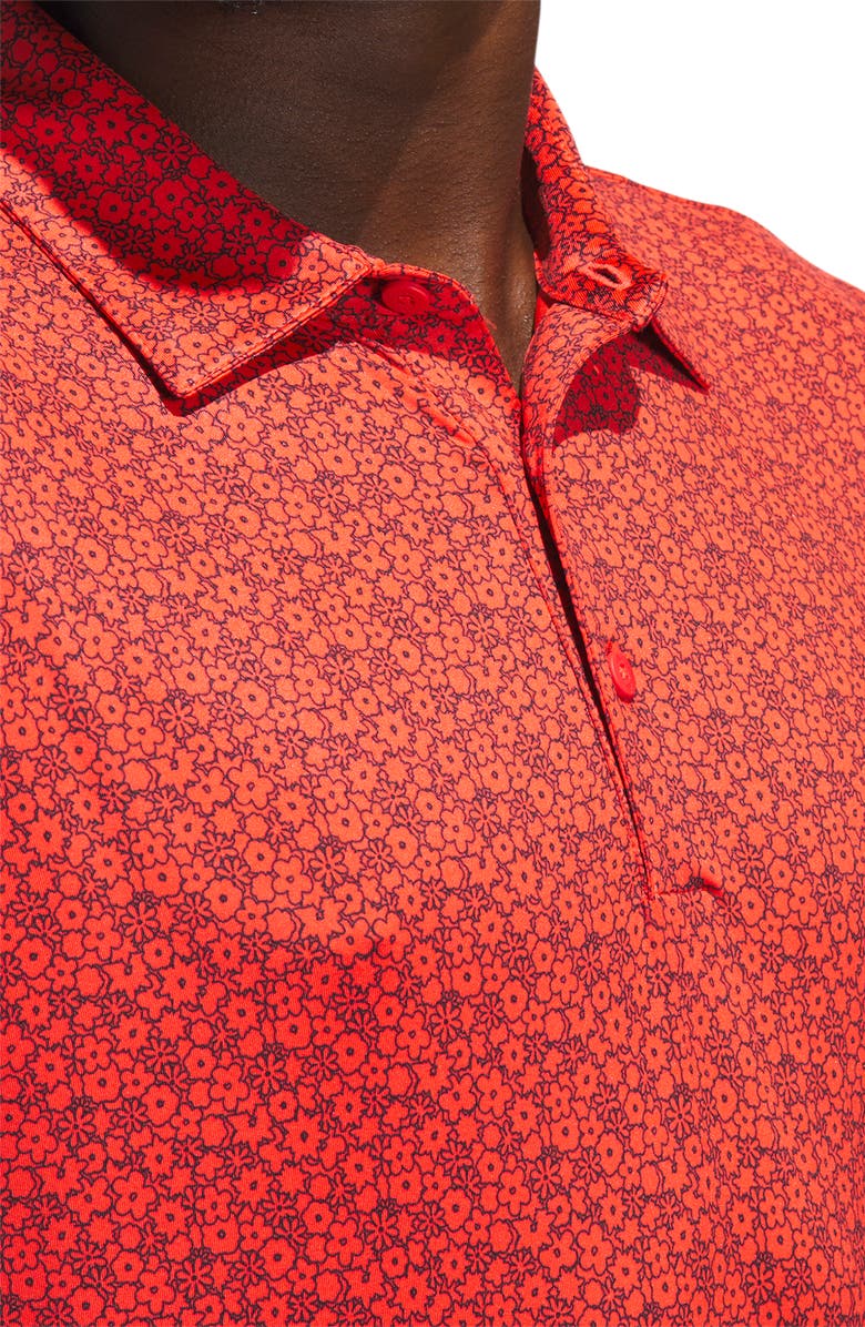 adidas Golf Ultimate365 Floral Print Performance Polo, Alternate, color, 