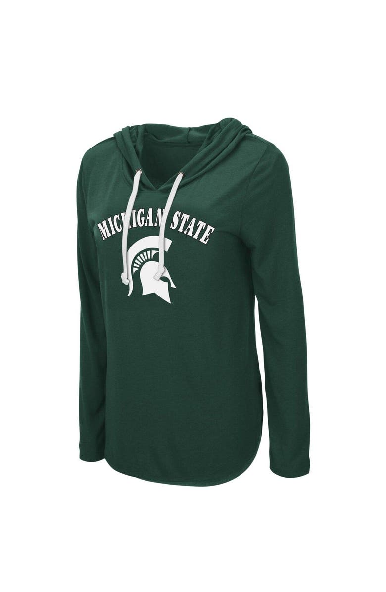 COLOSSEUM Women's Colosseum Green Michigan State Spartans My Lover Lightweight Hooded Long Sleeve T-Shirt, Alternate, color, Green