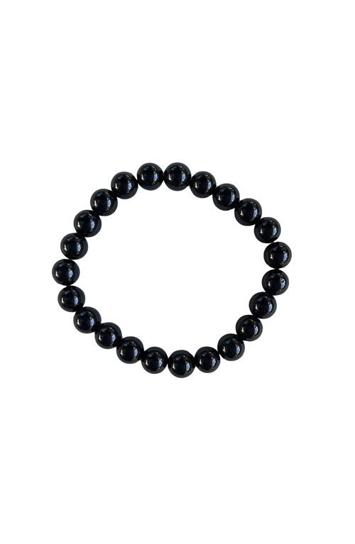 Humanist Beauty Crystal Healing Beaded Bracelet In Obsidian