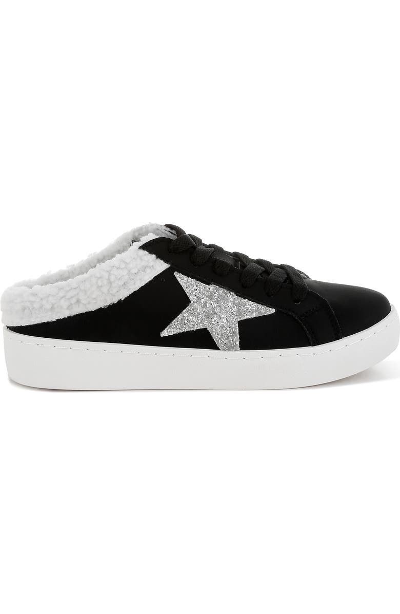 LONDON RAG Moxie Faux Shearling Trim Sneaker, Alternate, color, Black