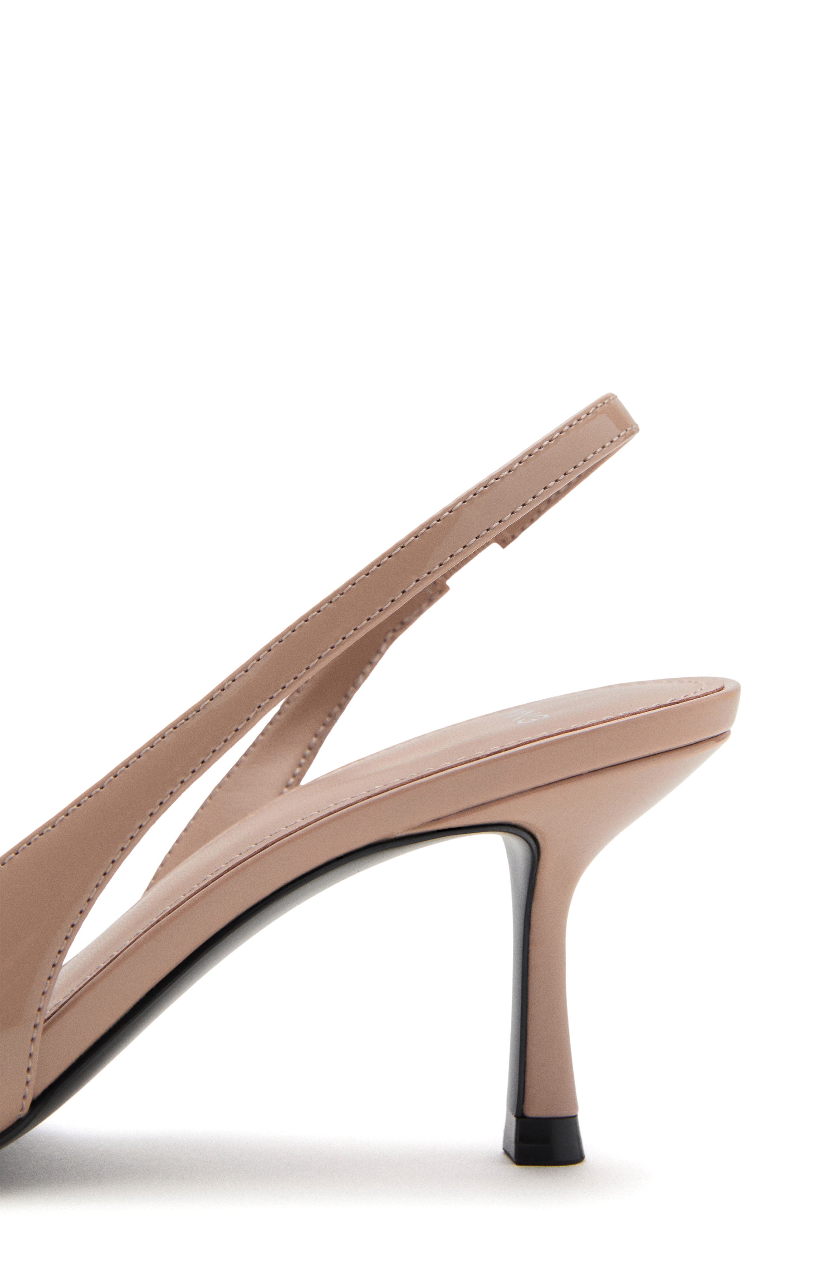 MANGO Star Slingback Pointed Toe Half d'Orsay Pump, Alternate, color, Beige