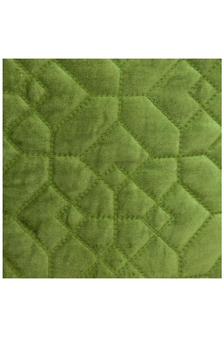 Geometric Embroidered Velvet Accent Pillow, Alternate, color, OLIVE