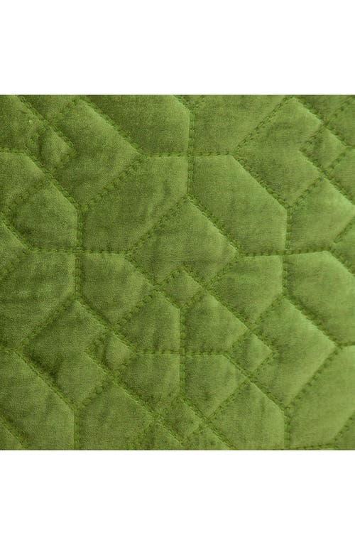 Parkland Collection Geometric Embroidered Velvet Accent Pillow In Olive