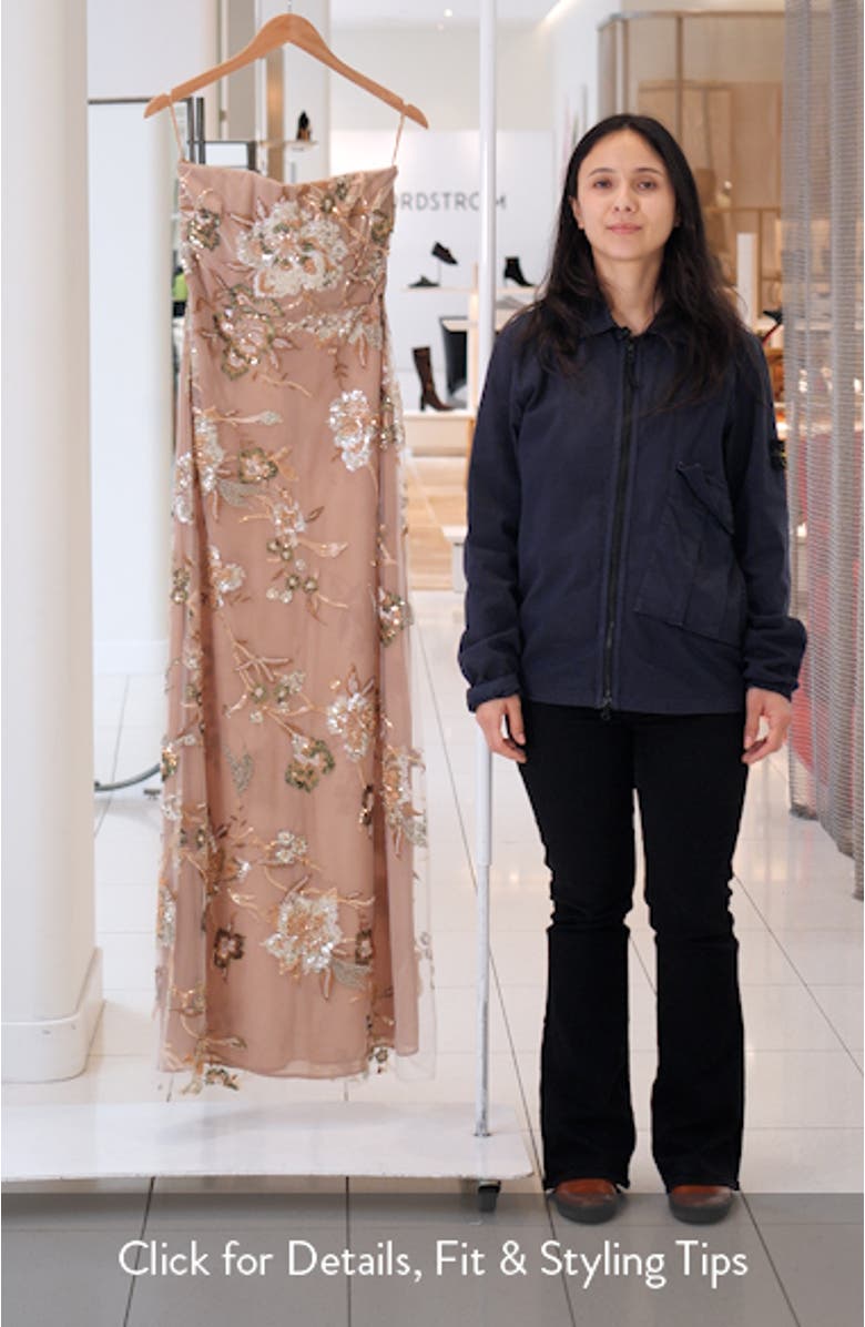 Pippa Floral Embellished Mesh Gown, sales video thumbnail