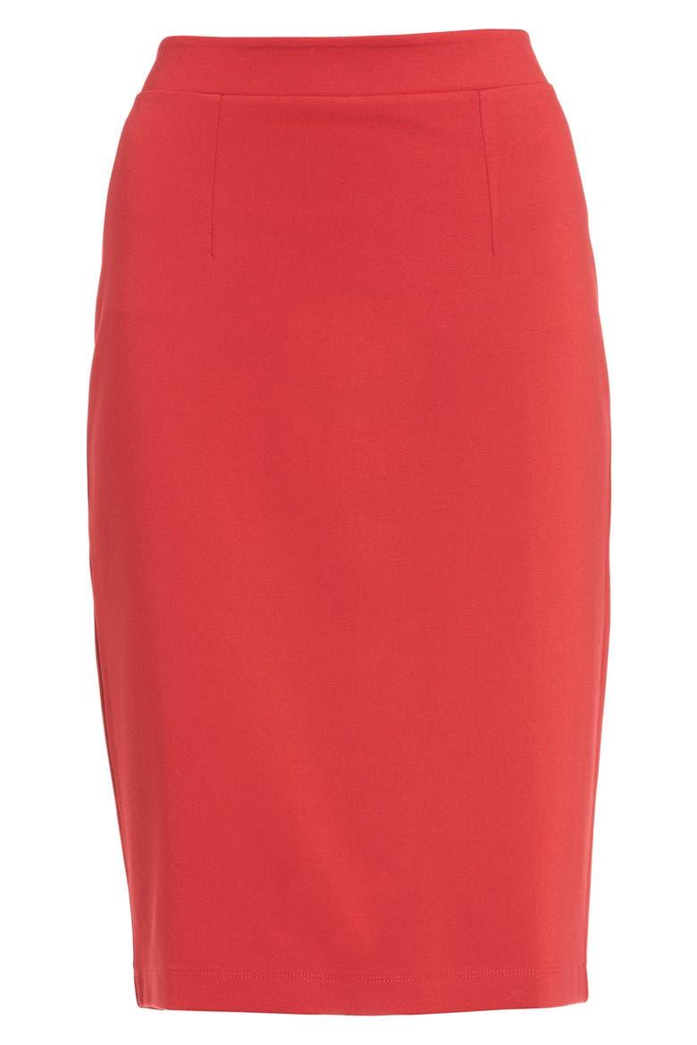 Ponte Pencil Skirt, Alternate, color, RED CHILI