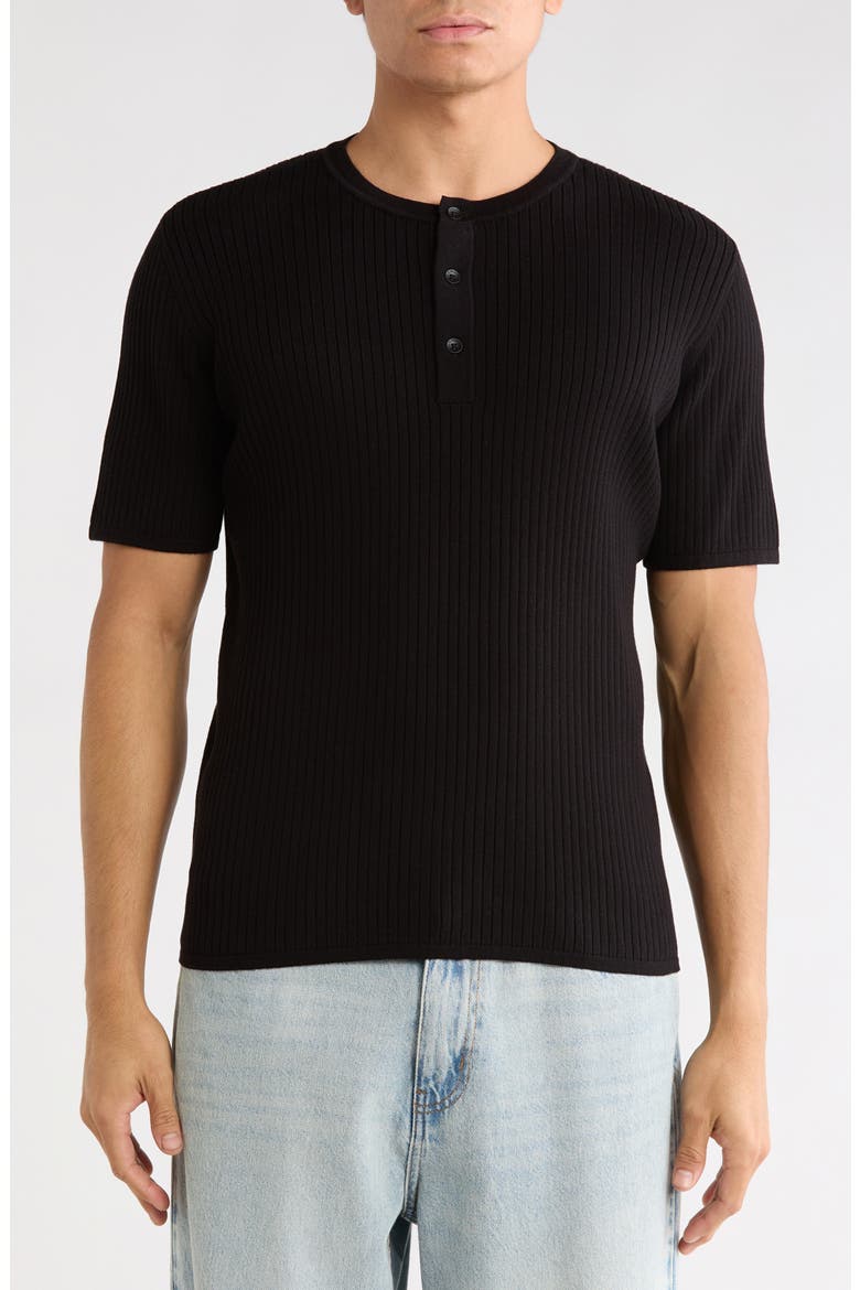 Jeremy Ribbed Henley, Main, color, BLACK