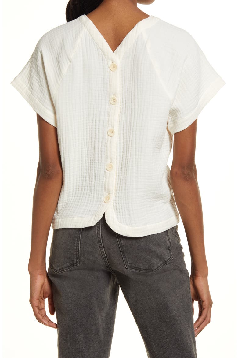 Asha Cotton Gauze Blouse, Alternate, color, LIGHTHOUSE