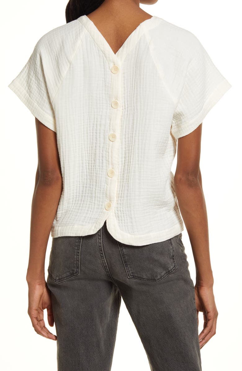 Madewell Asha Cotton Gauze Blouse, Alternate, color, 