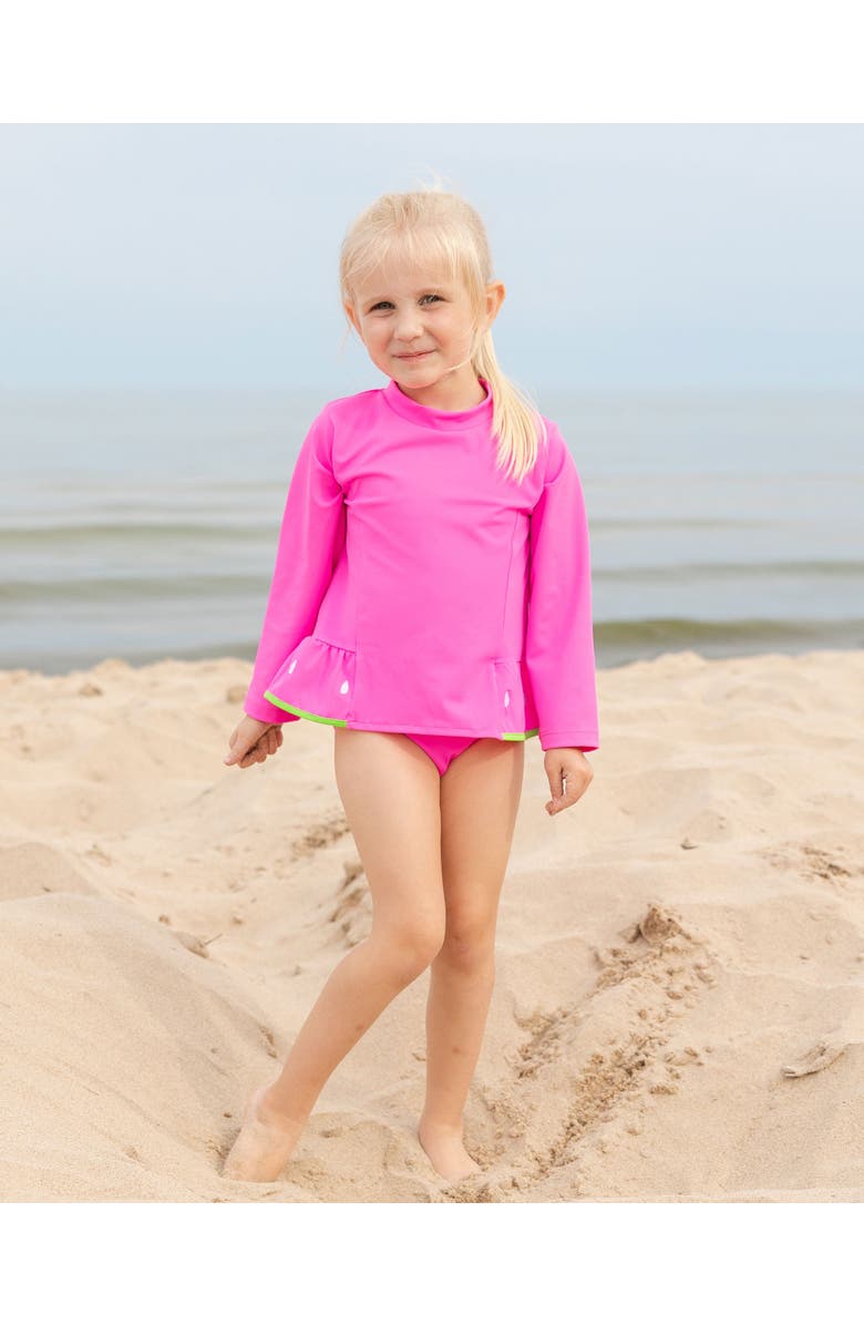 Florence Eiseman Rashguard With Watermelon Seeds, Alternate, color, Fuchsia