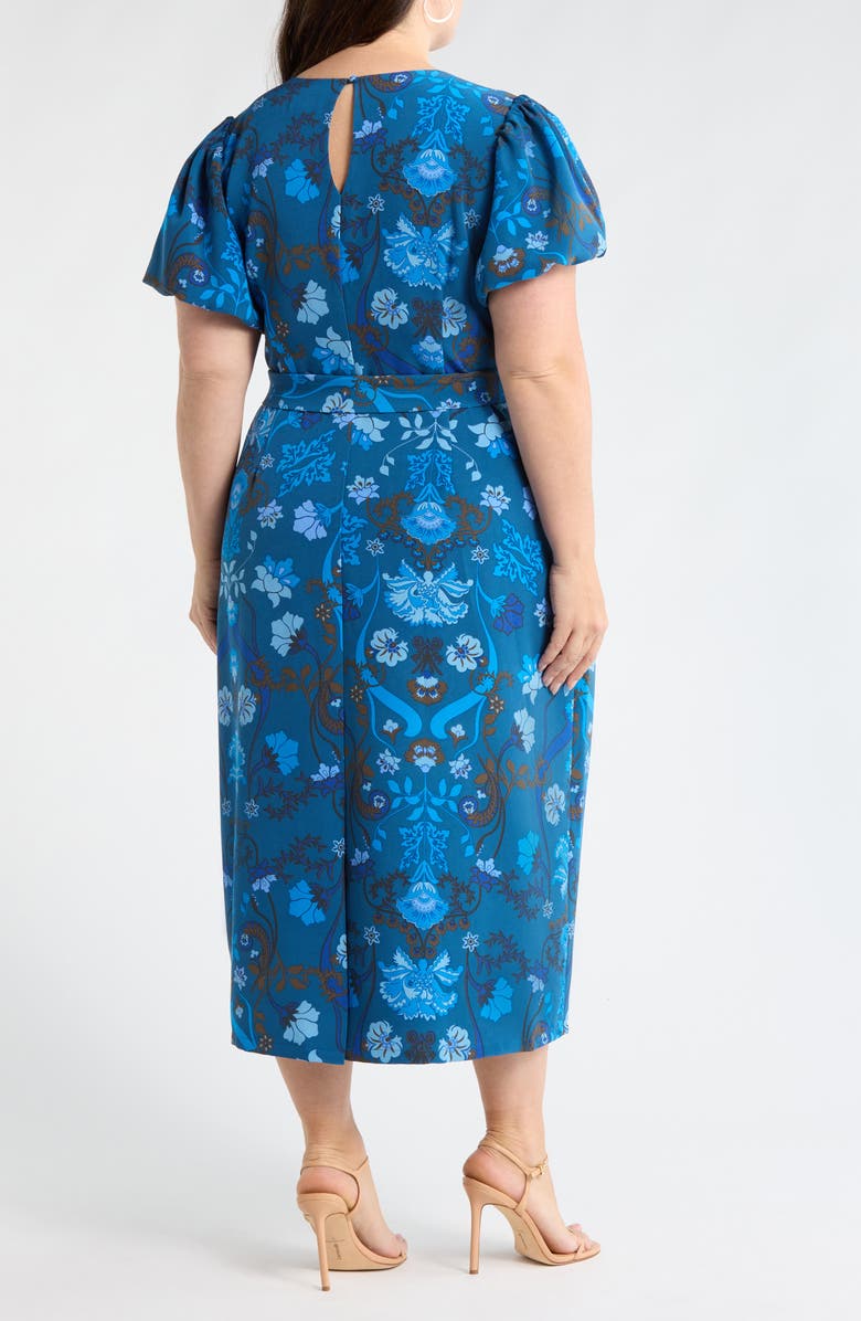 SUGARLIPS Palmate Floral Senidy Puff Sleeve Maxi Dress, Alternate, color,