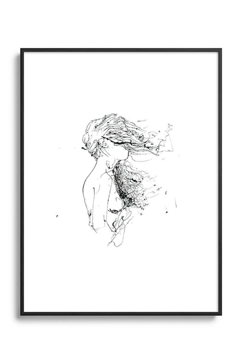 Val Framed Art Print, Main, color, BLACK TONES