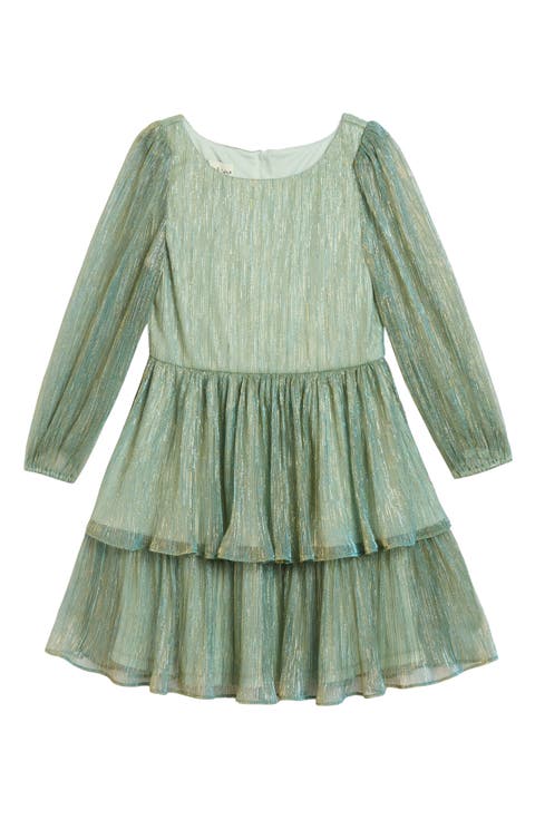 Kids' Amanda Shimmer Long Sleeve Dress (Big Kid)