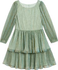 Pippa & Julie Kids' Amanda Shimmer Long Sleeve Dress