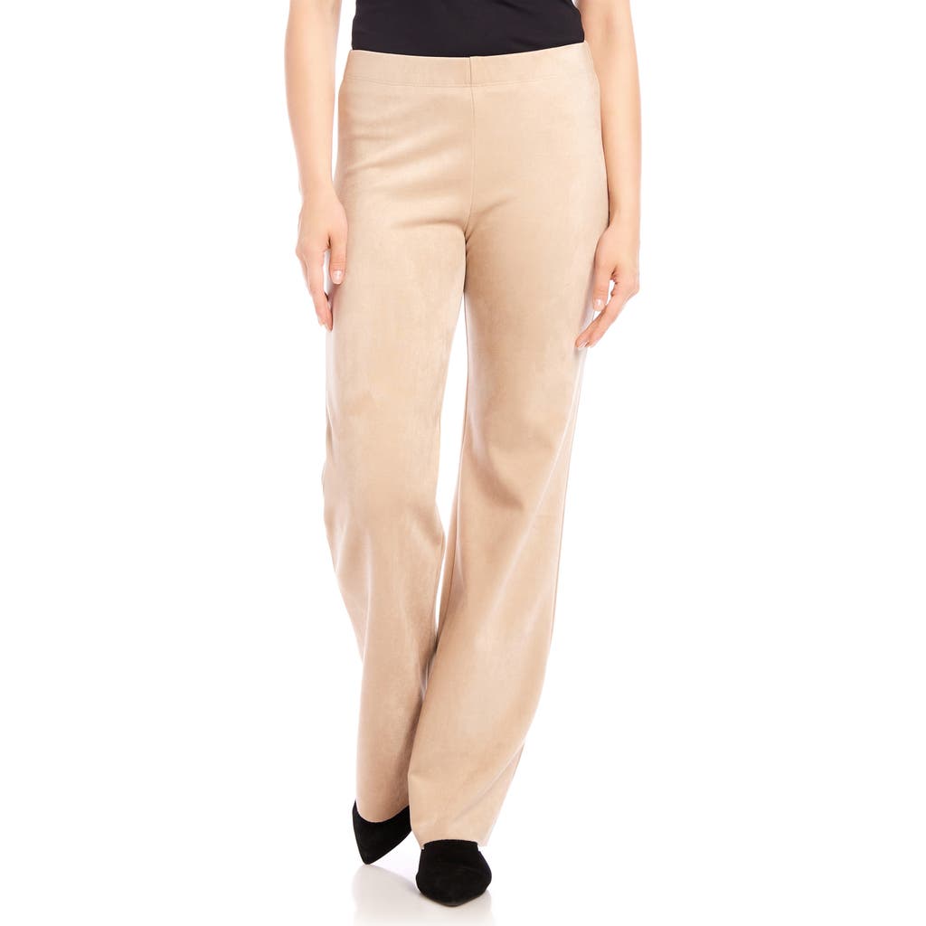 Karen Kane Faux Suede Bootcut Pants In Almond