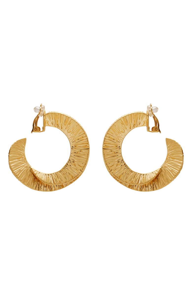 Cult Gaia Ren Large Clip-On Earrings, Main, color, Brushed Brass