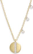 Meira T 14k Gold Diamond Disc Pendant Necklace