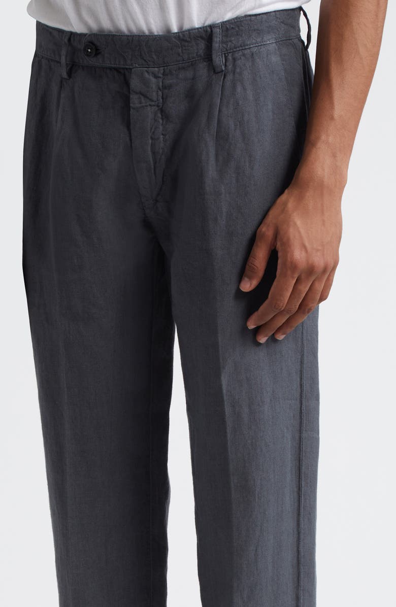Massimo Alba Ionio2 Pleated Linen Canvas Dress Pants, Alternate, color, Ferro