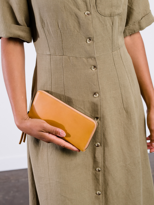 Able Helina Large Zip Around Wallet In Cognac