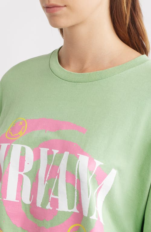 Merch Traffic Nirvana Swirl Oversize Graphic T-shirt In Green