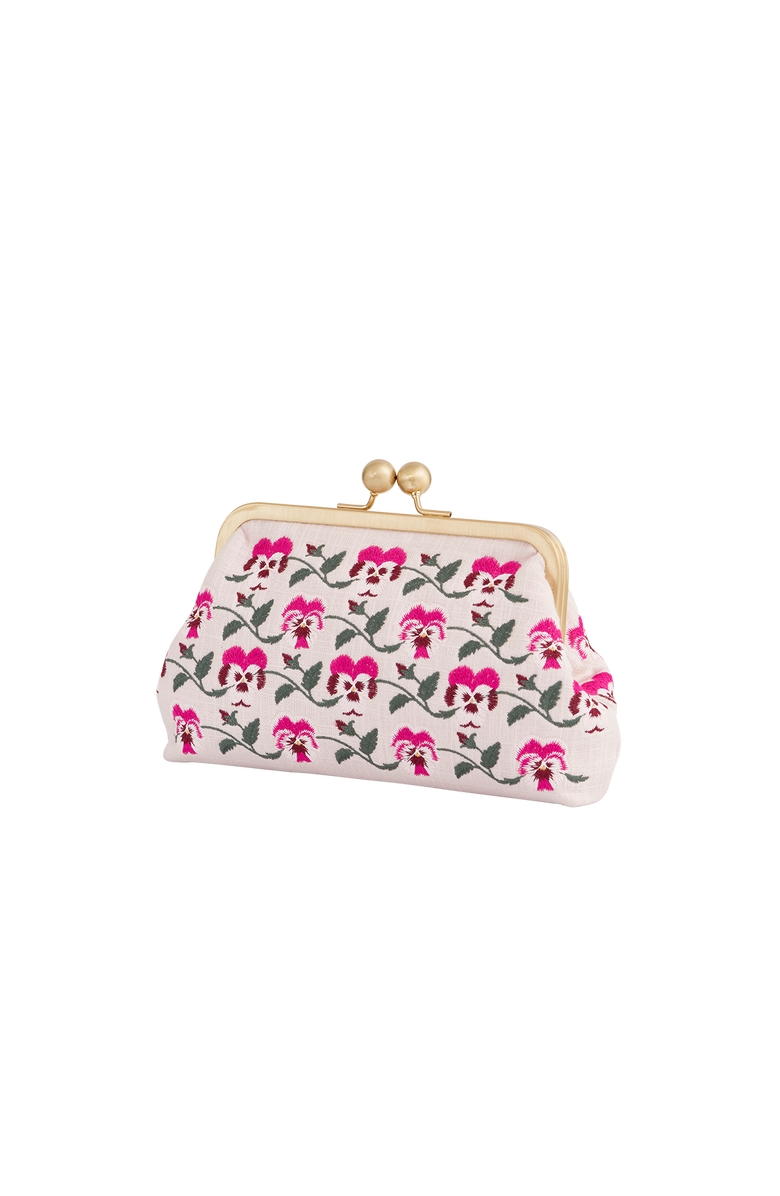 Fable England Pansy Victoriana Clutch Pink, Alternate, color, Pink